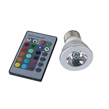 Foco Led RGB 16 Colores 1*3 Watts Base E27 Con Control Remoto