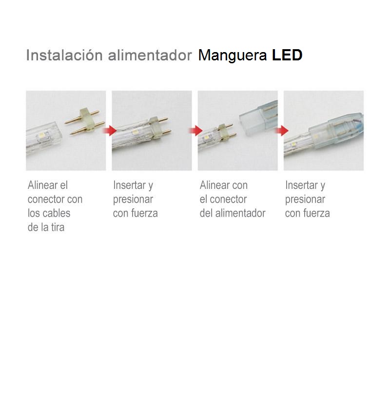 Alimentador conector para tira led 110V SMD5050 - Manguera