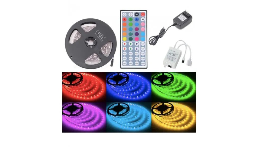 [LBK150RGB44O3A] KIT tira LED SMD5050, 5m (30 Led/m), RGB - IP65 -CTRL 44 op.-Adaptador 3A