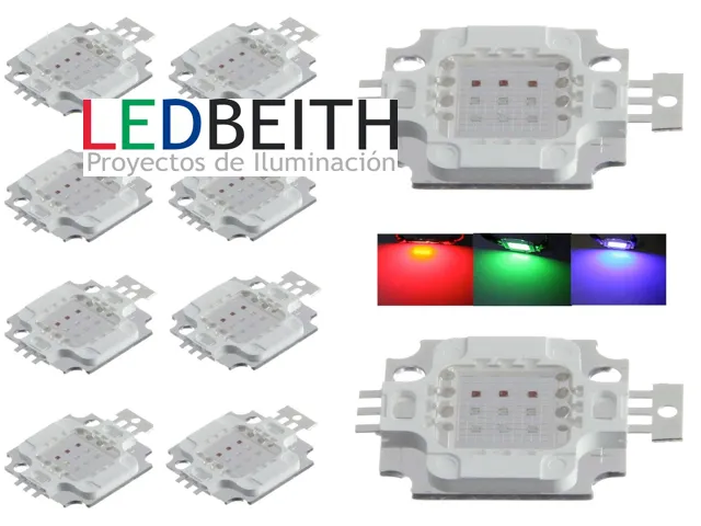 [CHL10WRGB10091] Chip 10 W, Cuadrado, RGB