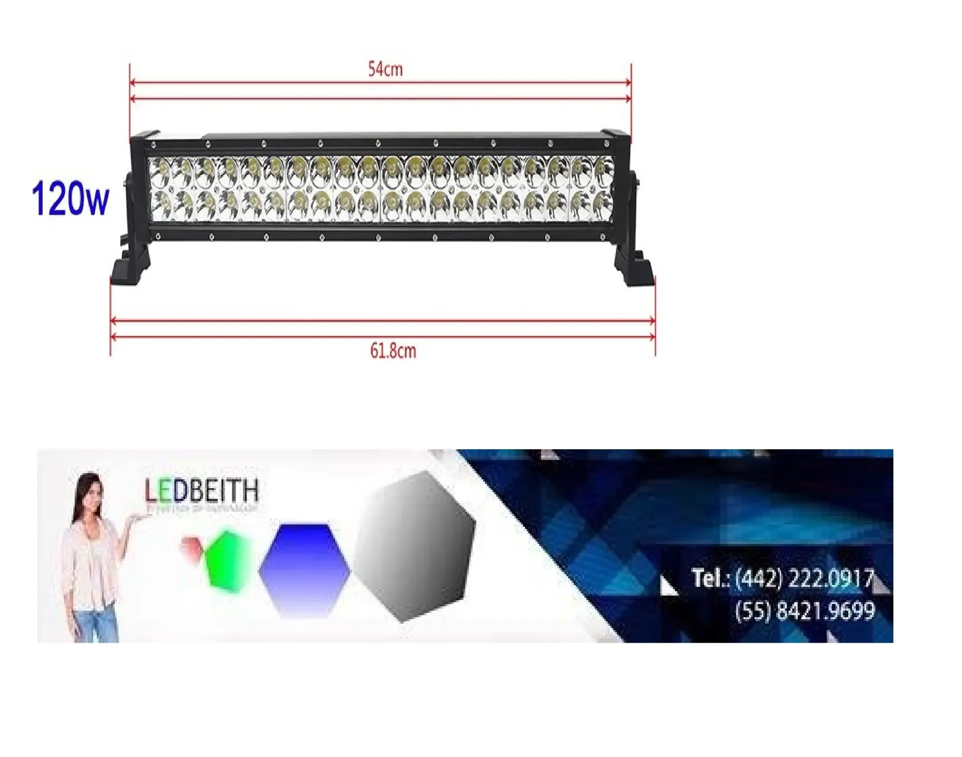 [LB-CD-120W-6500K] Barra Recta Led Slim De 21 Pulgadas