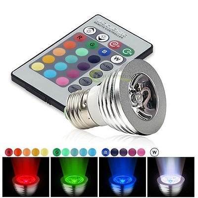 Foco Led RGB 16 Colores 1*3 Watts Base E27 Con Control Remoto