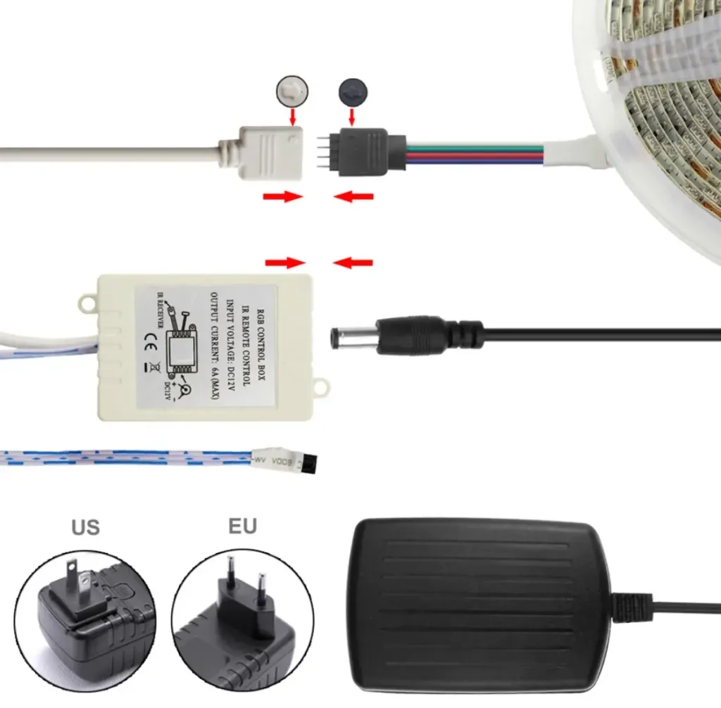 [LBIRC240079] Controlador para tira LED RGB, Dimmer por control remoto IR de 24 botones