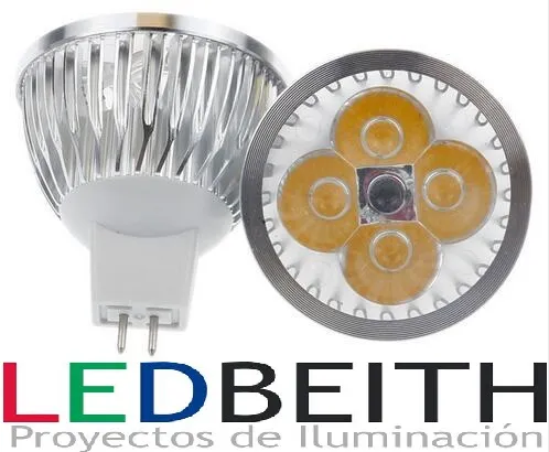 Foco DICROICO, MR16 4W, 12v, Blanco Cálido