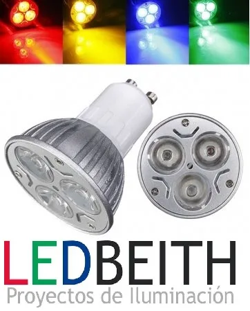 [LB3WGU10Y07042017] Foco Led Spot, GU10 3w, Amarillo