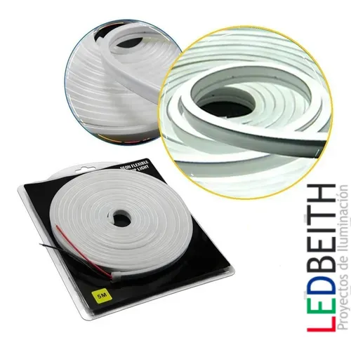 [LB5050NFLXBL5M] Manguera Tira Neonflex Led 5050, 5M, 12V Blanca