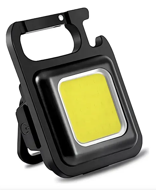 [MINI100WCOB] Mini Linterna Tipo Llavero Con Imán, 3 Modos De Luz, Negro