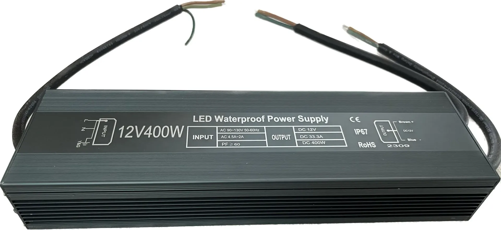 [LBE400WIP67] Fuente de alimentación IP67, DC12V/400W/33.33A