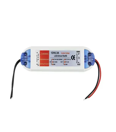 Fuente de alimentación para plástica LED, DC12V/72W/6.3A