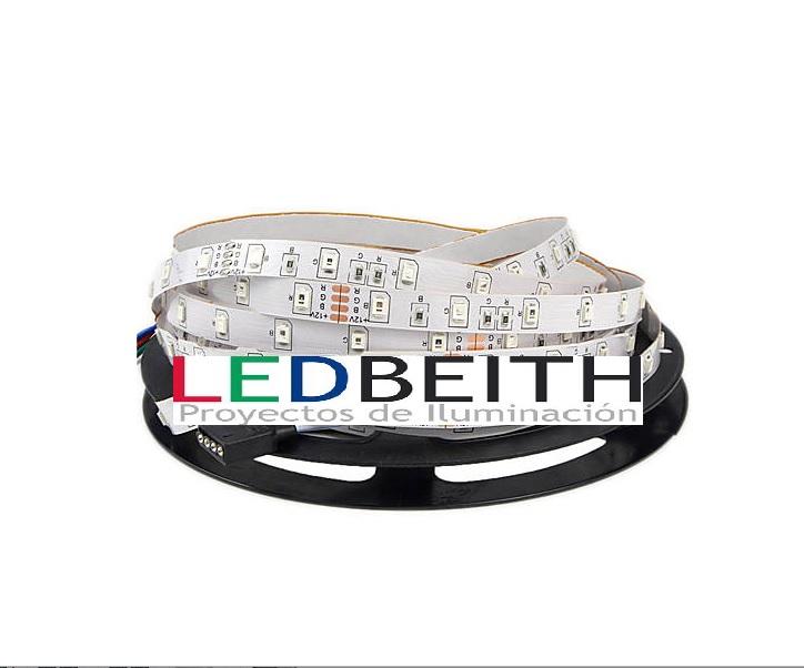 Tira LED SMD3528, 5M - 12V - IP33 RGB